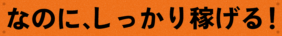 なのに、しっかり稼げる!