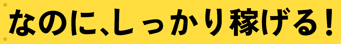 なのに、しっかり稼げる!